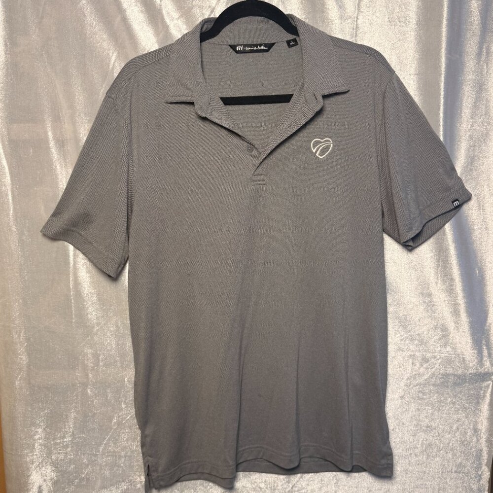 Travis Mathew Polo Shirt Mens Large Grey Short Sleeve Golf Casual Performance